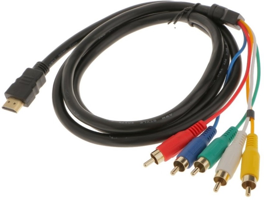 Sabio espacio otro Vinayakart TV-out Cable HDMI to 5 RCA RGB Audio Stereo AV Component Card  Computer Adapter Cable (1.5 m) - Vinayakart : Flipkart.com