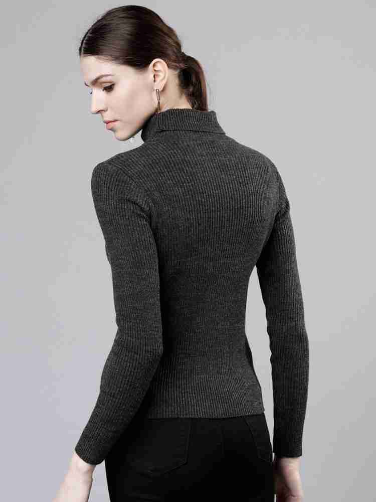 Buy DENIMHOLIC Women's Cotton Turtle Neck Sweater (Black_Small) at