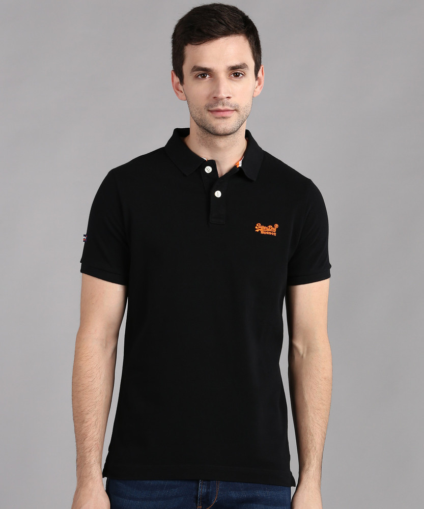 Superdry Solid Men Polo Neck Black T 