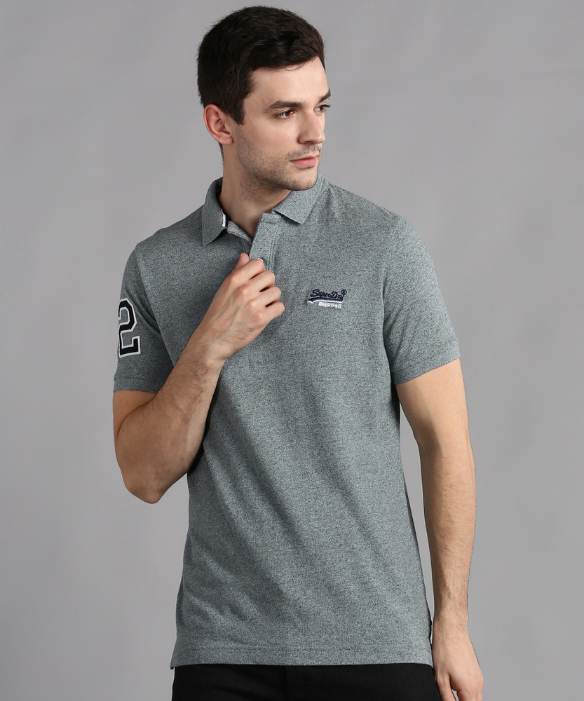 Buy Superdry Solid Men Polo Neck Grey T 