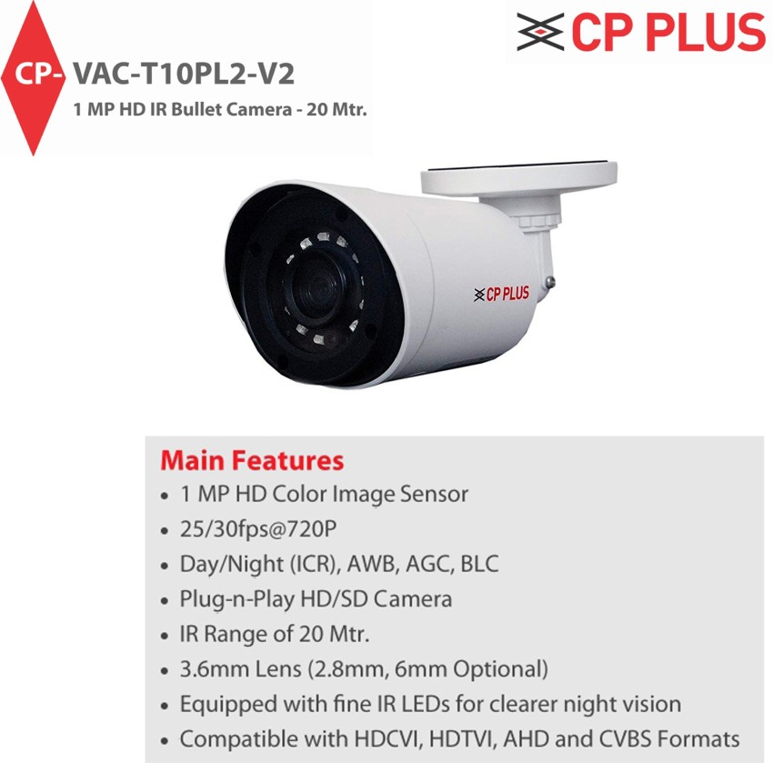 CP PLUS 2MP Full HD Indigo Bullet Camera  Mtr Security Camera