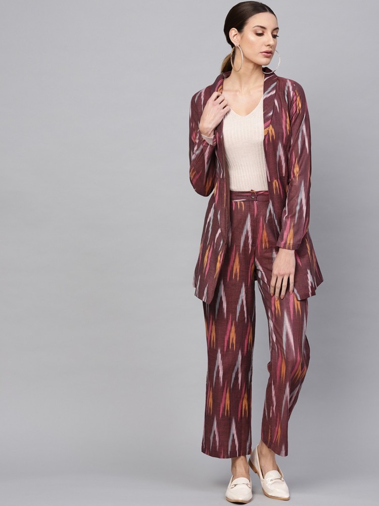 Buy Label Ivish Off White Silk Velvet Lapel Collar Blazer Flared Trouser  Set Online  Aza Fashions