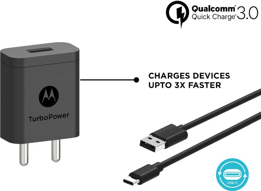 MOTOROLA 18 W Quick Charge  A Mobile SJSC54-C 18W Qualcomm  Turbo  Power with Type C Cable Charger with Detachable Cable - MOTOROLA :  