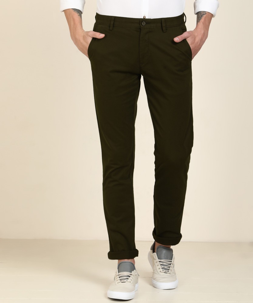 Buy Arrow Sports Men Dark Green Jackson Skinny Fit Printed Casual Trousers   NNNOWcom