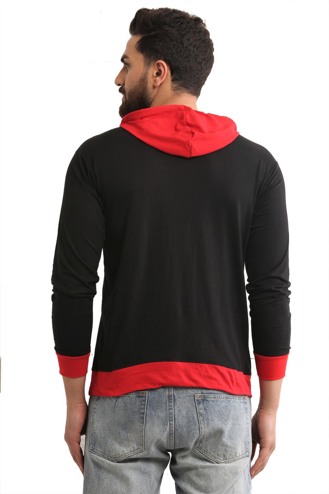 Dagcros Printed Men Hooded Neck Red, Black T-Shirt - Buy Dagcros Printed  Men Hooded Neck Red, Black T-Shirt Online at Best Prices in India |  Flipkart.com