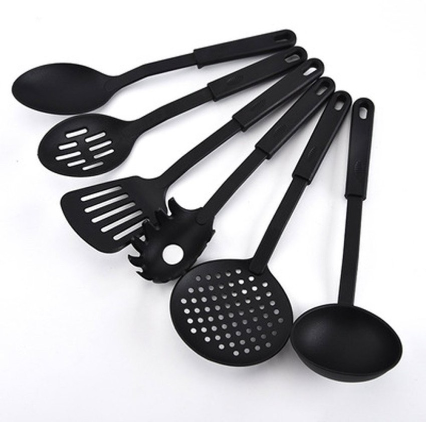 Kitchen Utensils, 6pc Premium Stainless Steel Utensil Set with Slotted  Spoon, Slotted Turner, Cooking Spoon, Ladle, Pasta Server & Strainer