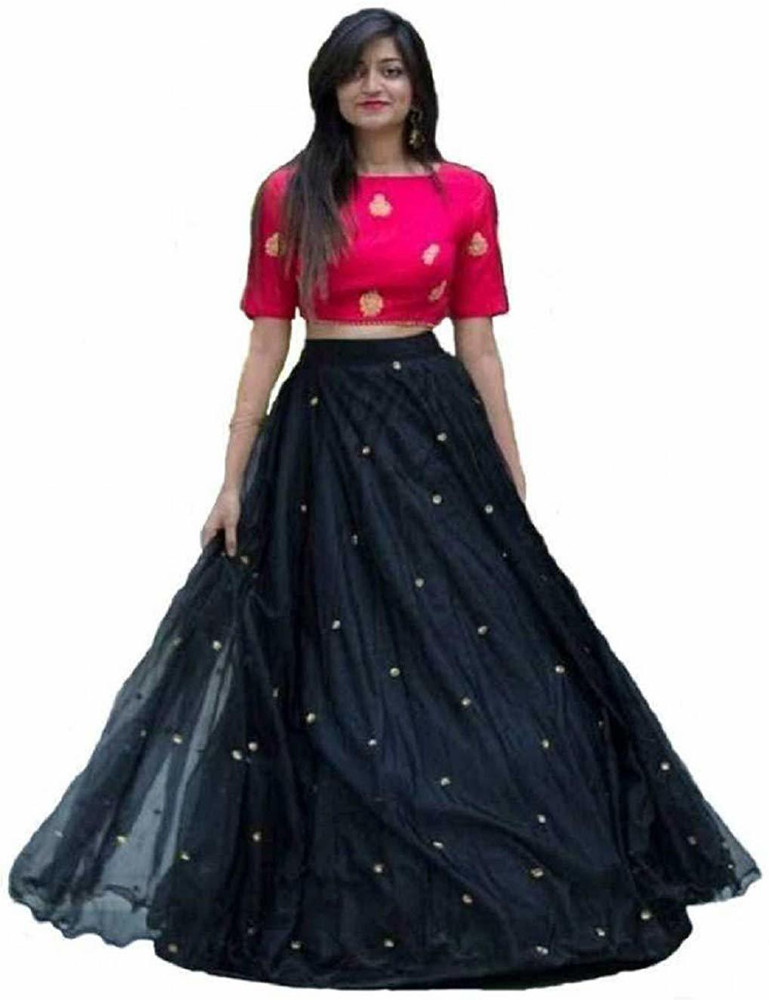 NplashFashion Embroidered Semi Stitched Lehenga Choli Buy