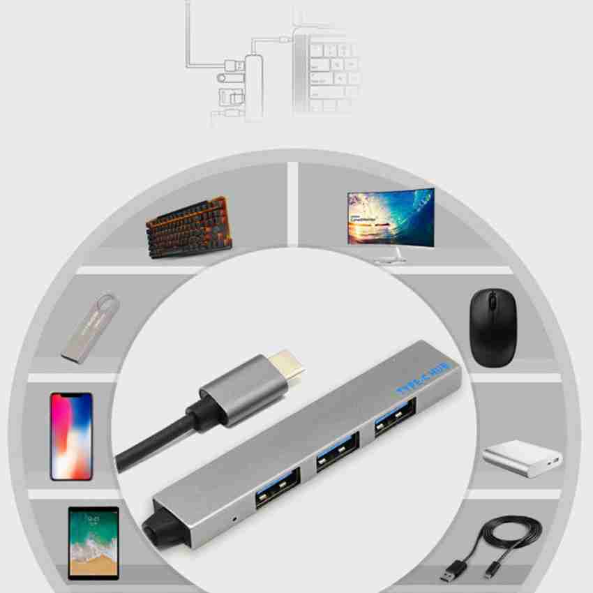 USB 2.0/3.0 Extender 4 Ports Hub Splitter Adapter Converter for