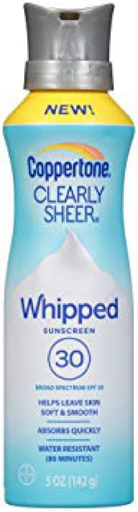 coppertone clearly sheer whipped sunscreen lotion spf 50