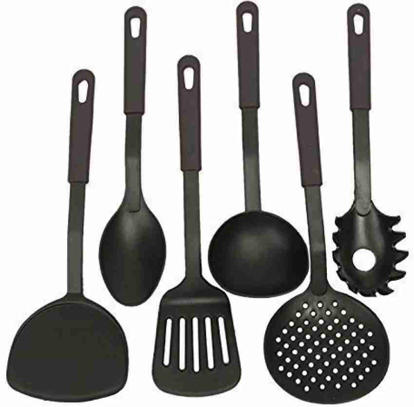 Kitchen Utensils, 6pc Premium Stainless Steel Utensil Set with Slotted  Spoon, Slotted Turner, Cooking Spoon, Ladle, Pasta Server & Strainer