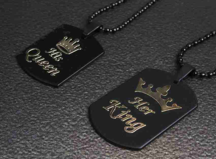 University Trendz His Queen and Her King Dual Couple Pendant/Locket for  Boys, Girls and Lovers