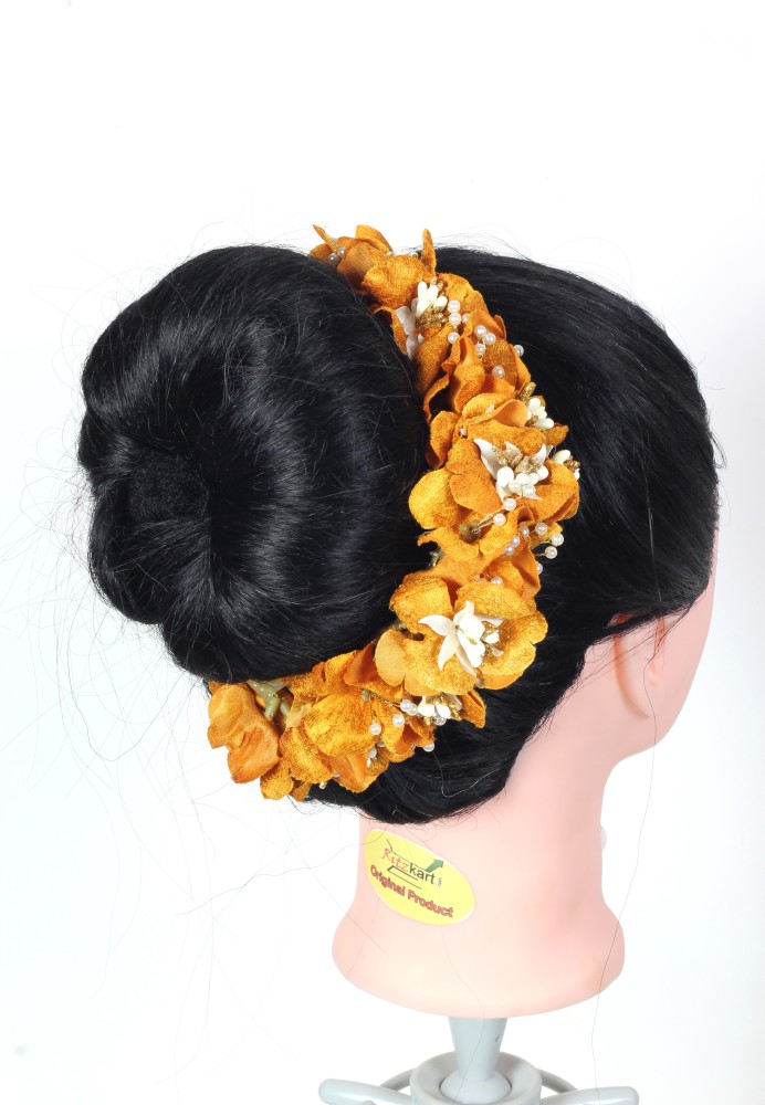 Foam Artificial Gajra Flower Hair Bun