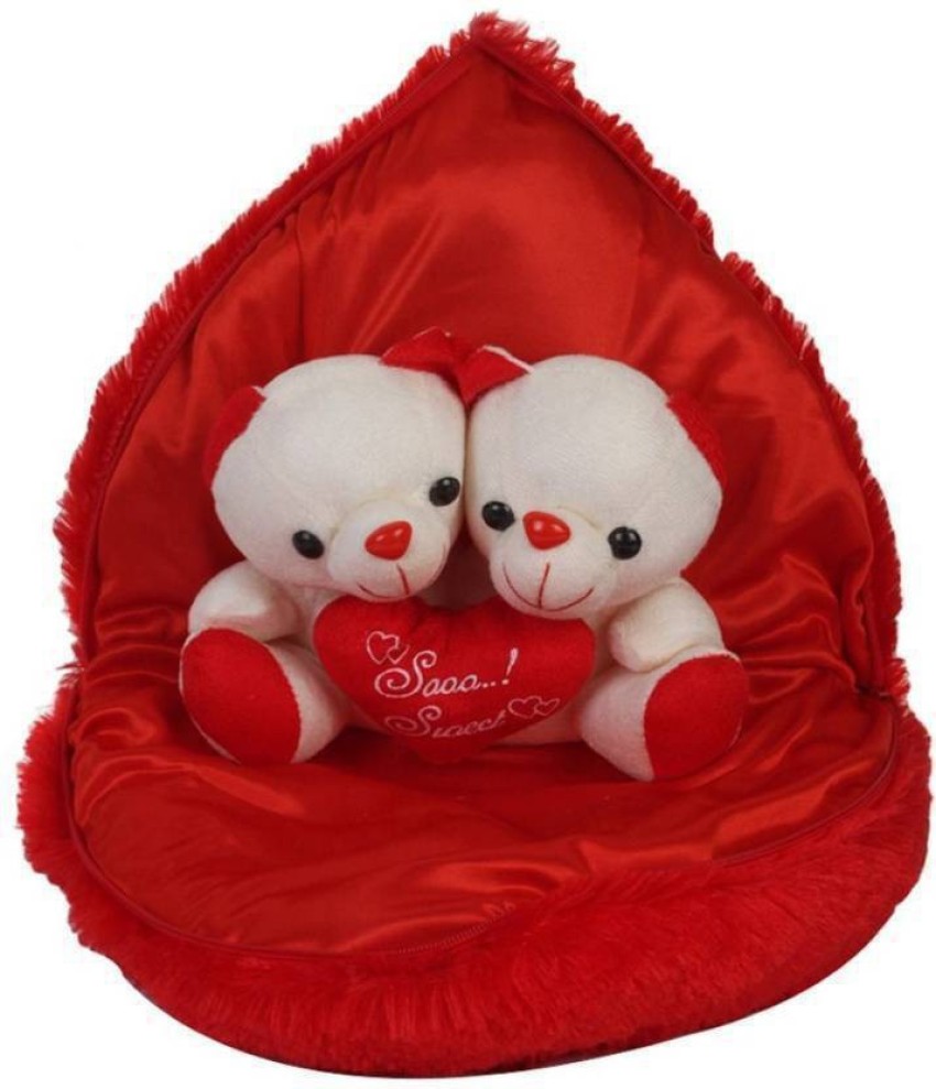 kashish trading company White & Red Teddy bear in the heart dil ...