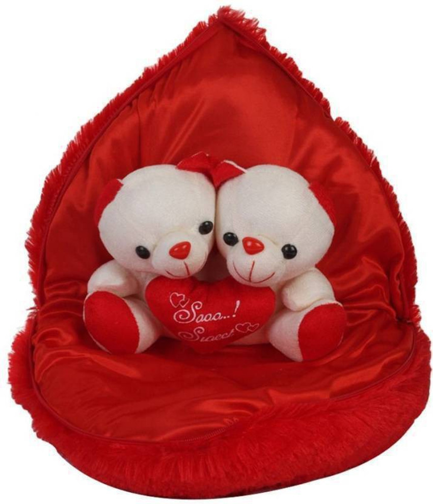 kashish trading company White & Red Teddy bear in the heart dil ...