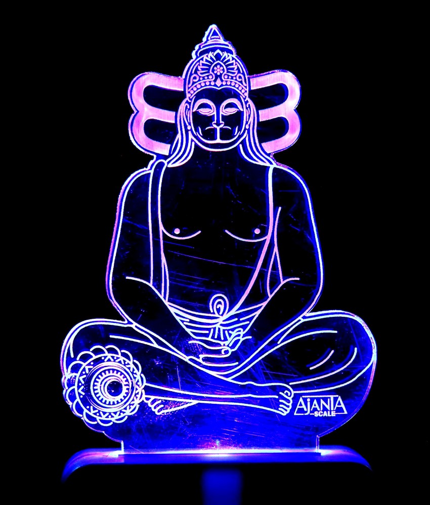 Cora Exim Lord Hanuman Ji in Yog Mudra 3D Multi Colour Night Lamp ...