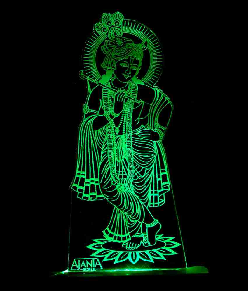 Cora Exim Lord Shree Krishna 3D Multi Colour Night Lamp Night Lamp ...
