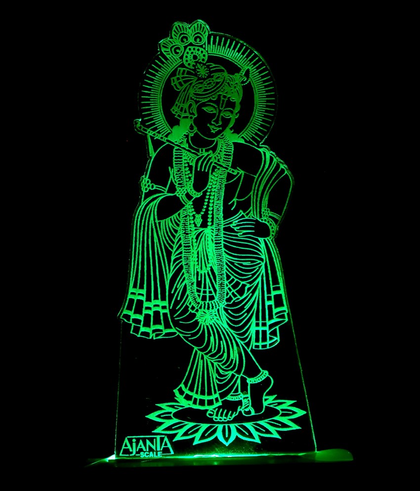 Cora Exim Lord Shree Krishna 3D Multi Colour Night Lamp Night Lamp ...