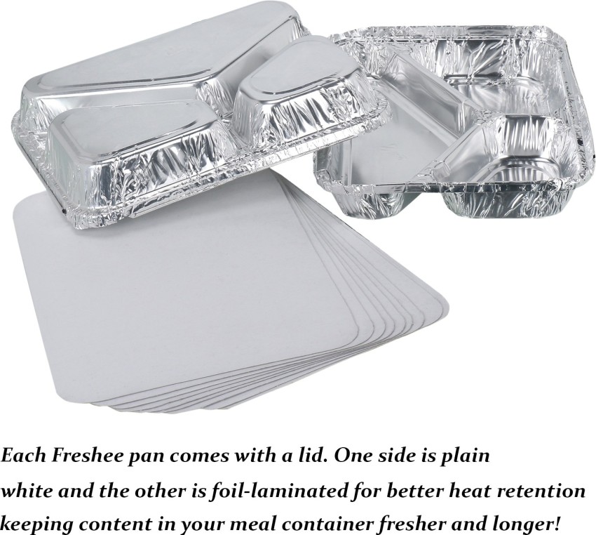 Aluminum Foil Tray 3 Compartment with lid 1ct | Party Value