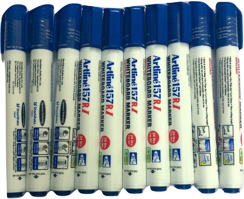 Artline White Calligraphy Marker - Pack of 12 - Refillable Marker Pen