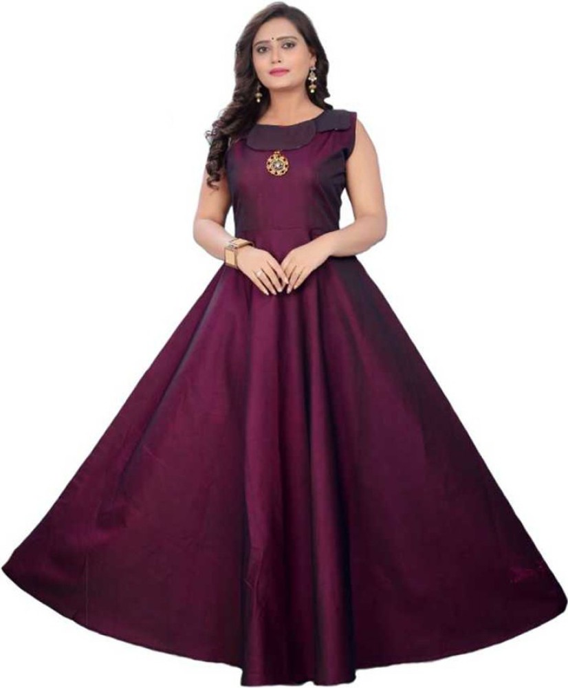 XARLON Women Gown Purple Dress - Buy XARLON Women Gown Purple ...