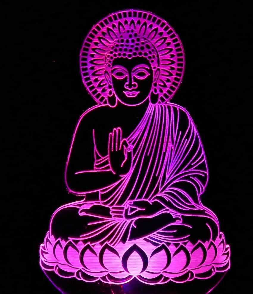 Aamivi Lord Gautam Buddha Symbol Of Peace 3D Multi Colour Night ...