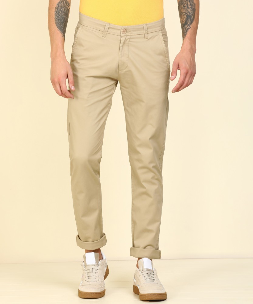 Men Solid Slim Fit Trousers  Gray  Benetton