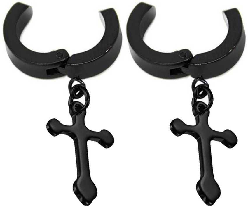 Aggregate more than 89 black cross earrings for mens - 3tdesign.edu.vn