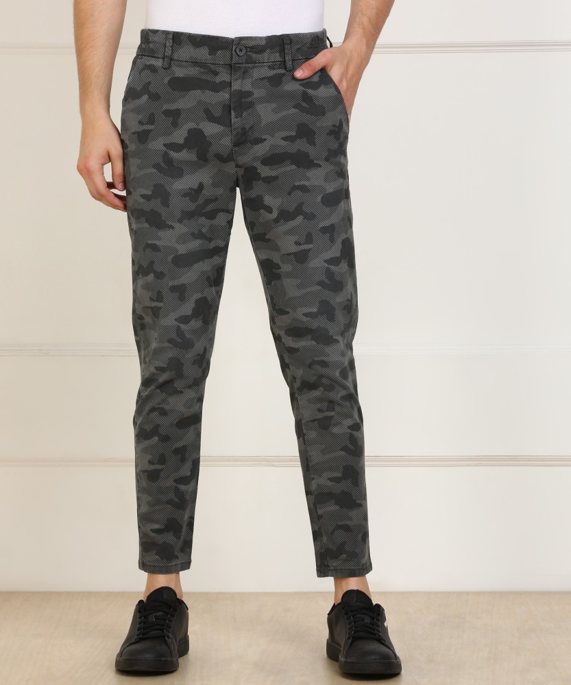 Buy Men Camo Print Flat Front Cargo Trousers online at NNNOWcom