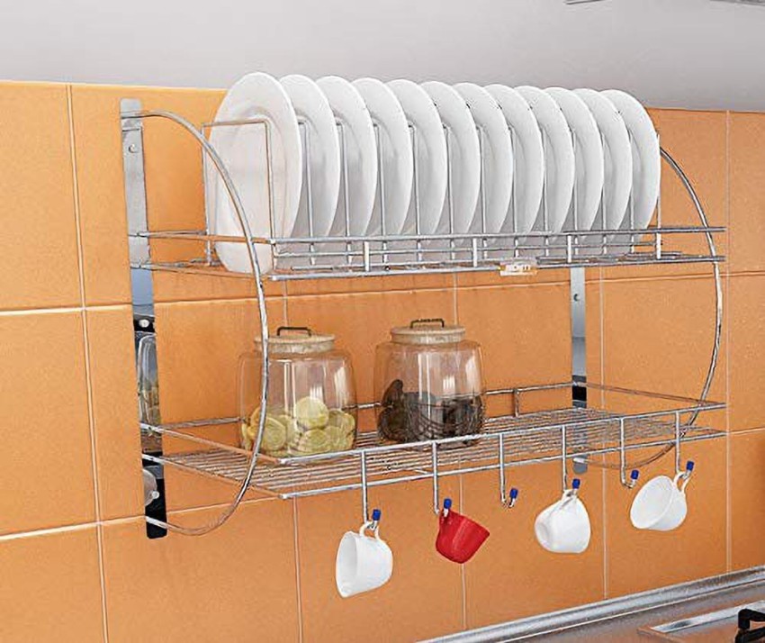 Stainless Steel Multipurpose Kitchen Rack, Wall Mount