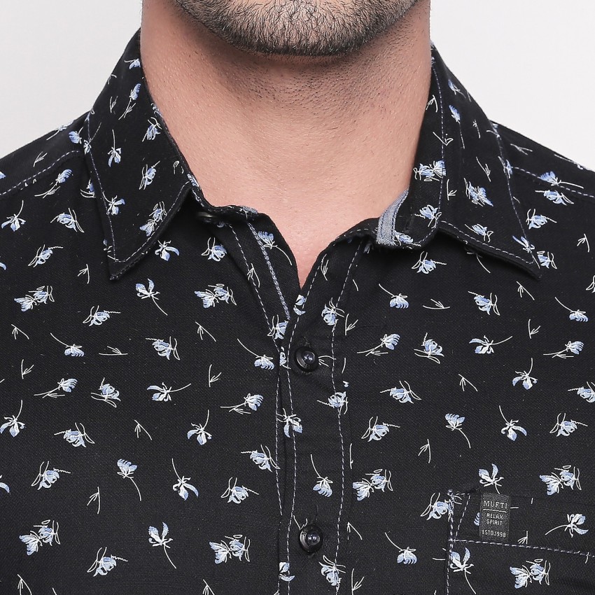 Buy Black Floral Print Slim Fit Casual Shirt Online at Muftijeans