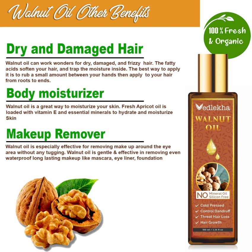 VASARA Cold Pressed Walnut Oil 100 Pure and Virgin grade that can be used  for Hair Skin  Thyroid Massage 100 ml Pack of 1  Amazonin Beauty