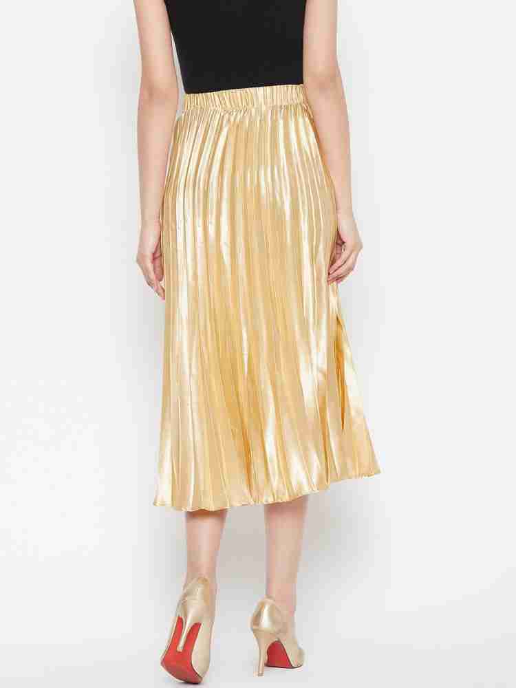 Gold pleated shop skirt target