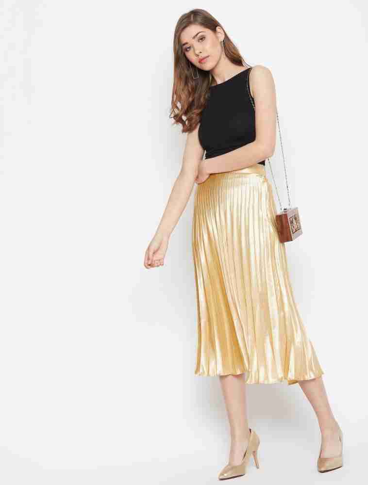 Metallic pleated outlet skirt xxl