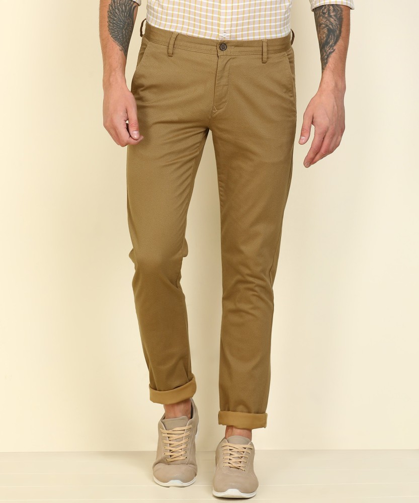 Buy Arrow Sport Khaki Cotton Slim Fit Printed Trousers for Mens Online   Tata CLiQ
