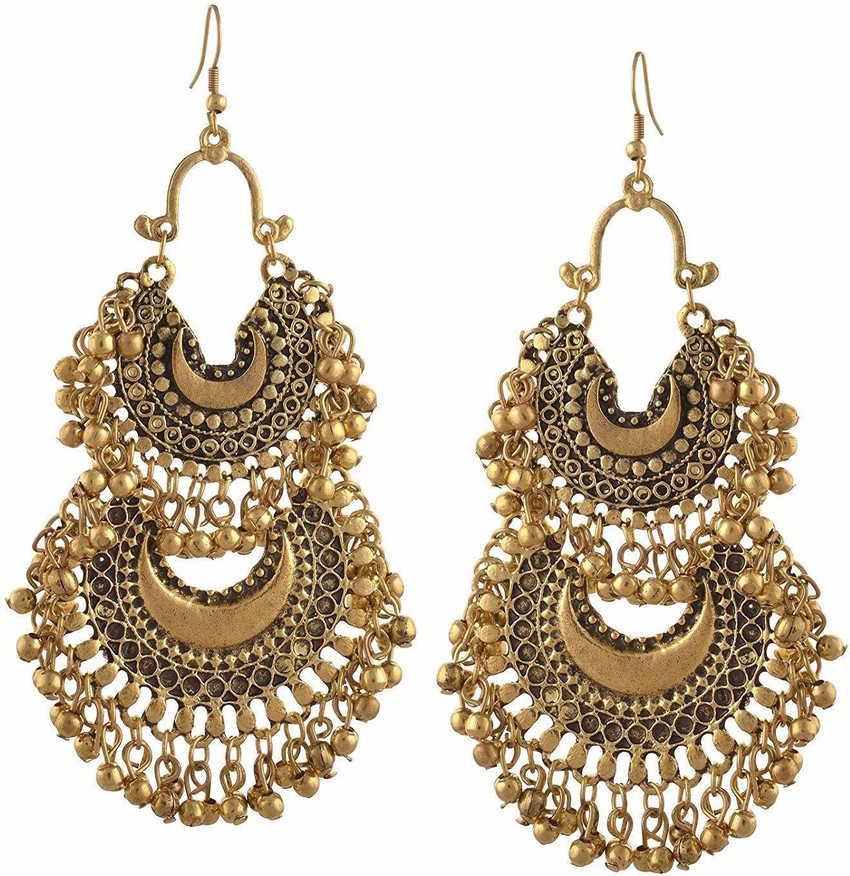 Crunchy Fashion The Tribal Muse Oxidized Gold Chandbali Earrings for Women  Buy Crunchy Fashion The Tribal Muse Oxidized Gold Chandbali Earrings for  Women Online at Best Price in India  Nykaa
