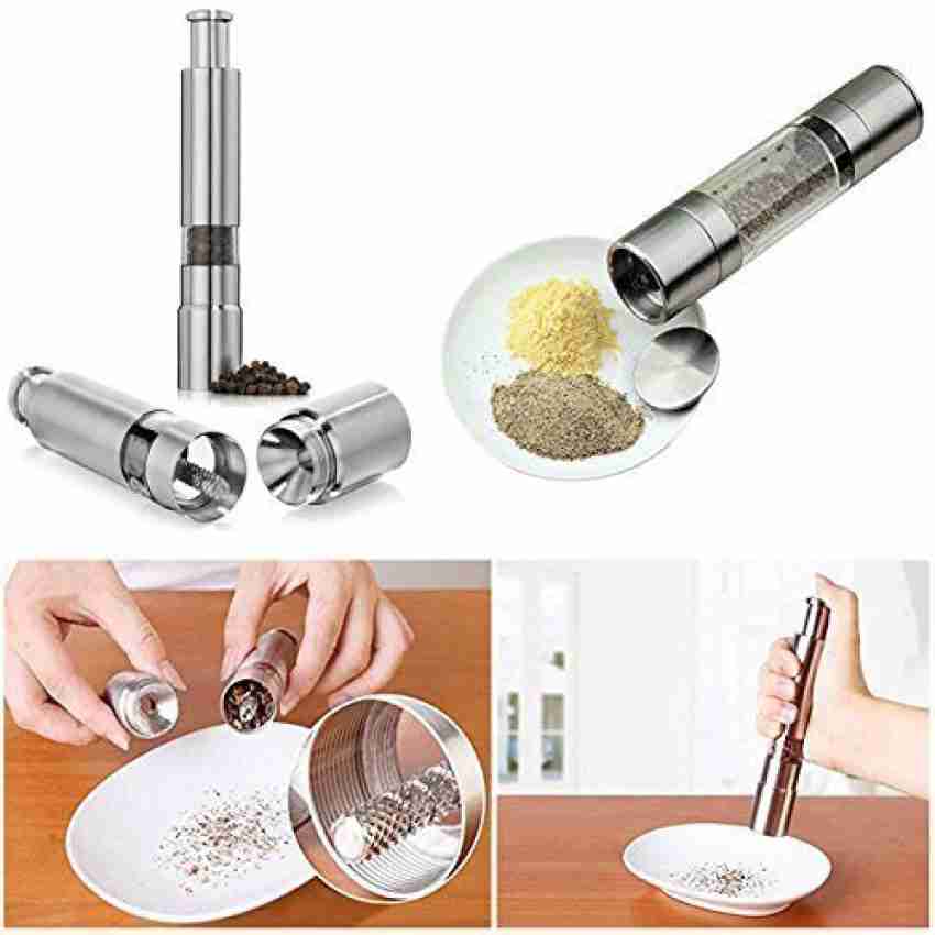 Black Pepper Grinder Crusher Mill Stainless Steel Hand Thumb Press Set  Machine With Stylish Design