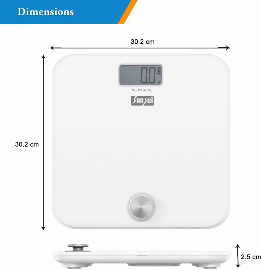 Bathroom Scales Battery Powered - White