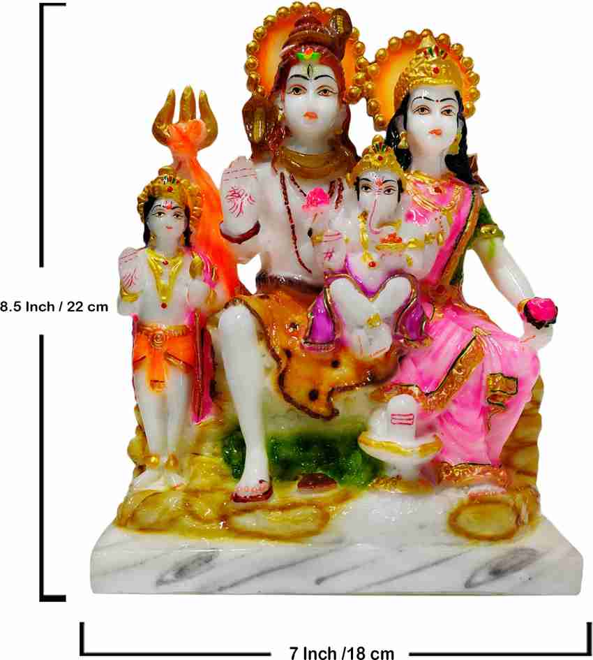 FABZONE Marble Look Lord Shiv Parivar Idol Shiv Parwati God Shiva ...