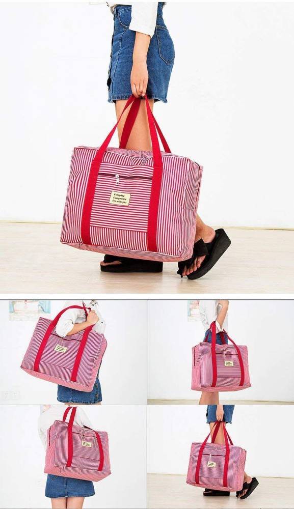 Canvas Contrast Stripe Handbag Tote Bag New Shoulder Crossbody Bags Fashion  Portable Travel Organizer Detachable Shoulder Strap