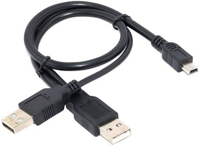 1 ft USB Y Cable for External Hard Drive - Dual USB A to Micro B