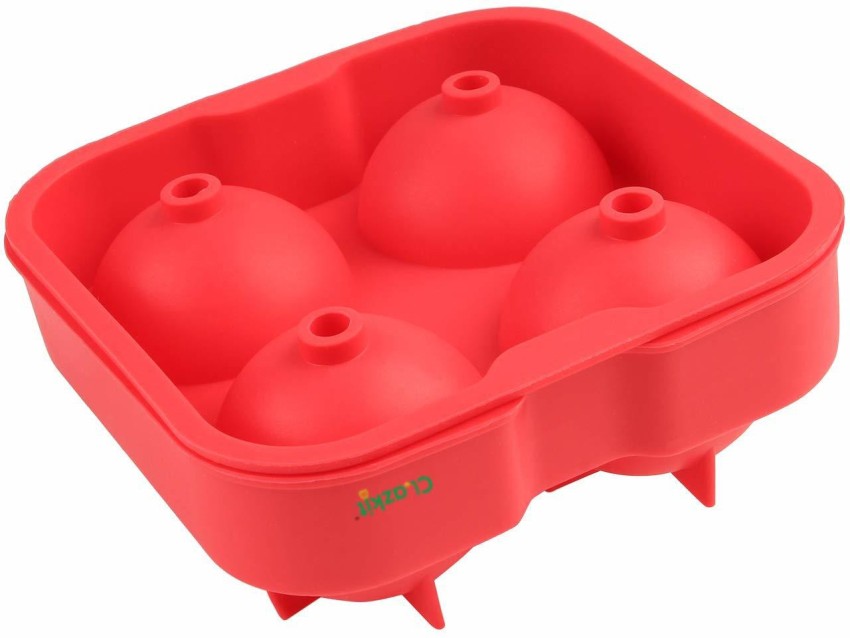 Sphere Silicone Ice Ball Maker Tray Cube Mold for Whiskey Cocktails Party 1 Pack 4 Sphere Mold in Black