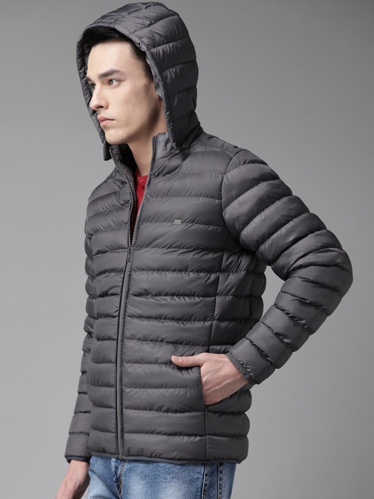 Roadster Men Grey Solid Puffer Jacket