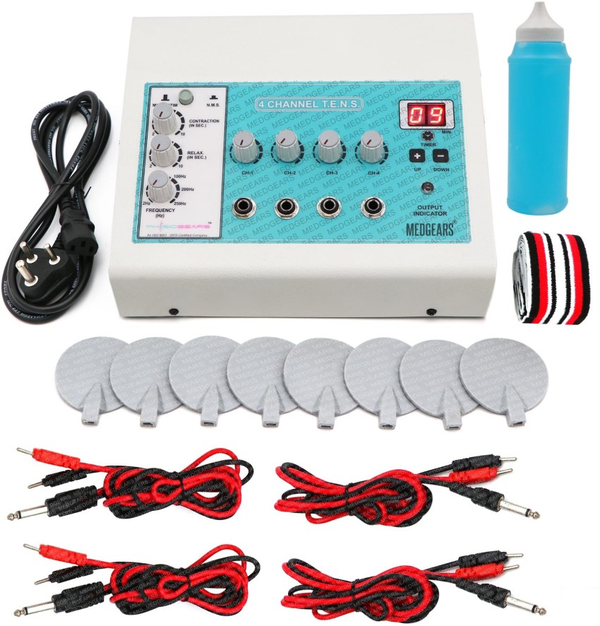 MEDGEARS Physiotherapy Equipment Tens Machine 4 Channel Tens NMS For Clinic  Purpose Pain Relief Product Electrotherapy Device Price in India - Buy  MEDGEARS Physiotherapy Equipment Tens Machine 4 Channel Tens NMS For