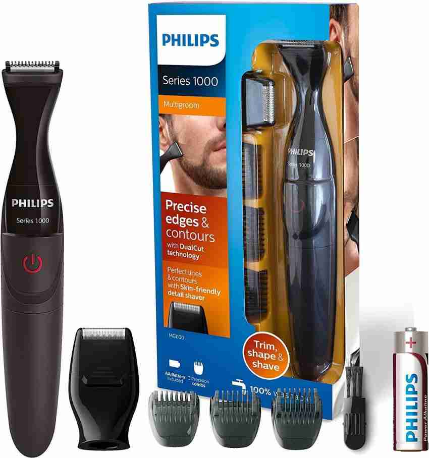 PHILIPS Multigroom Series Ultra Precise Styler with DualCut Technology for Men MG1100/16 Trimmer min Runtime 4 Length Settings in India - Buy PHILIPS Multigroom Series 1000 Ultra Precise