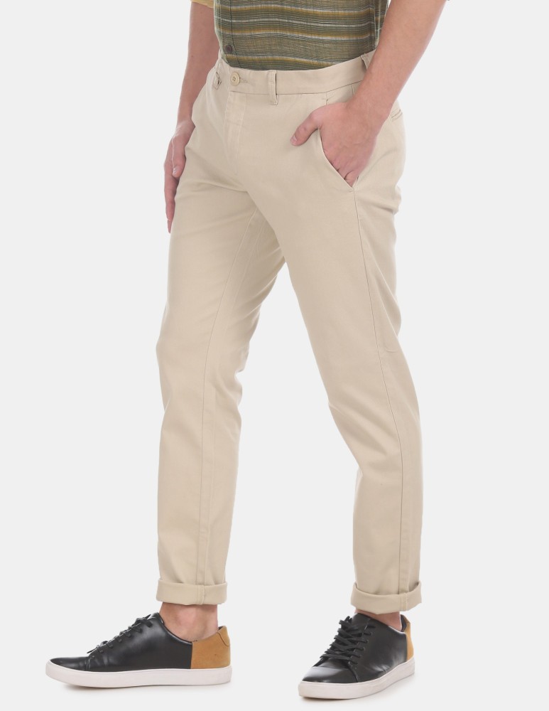 Buy Ruggers Mens Slim Fit Casual Trousers  280075823Ecru32IN33Ecru32 at Amazonin