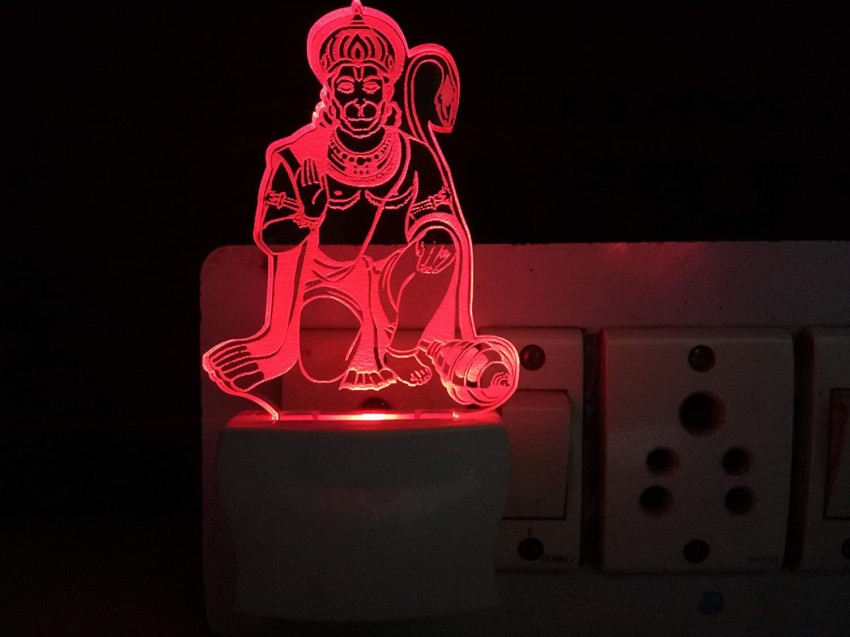 fcity.in - The Lord Hanuman 3d Illusion Night Lamp Comes With 7 Multicolor  And