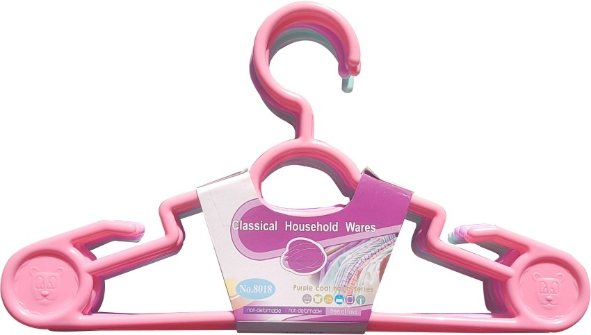 Elama Home 50 Piece Flocked Velvet Clothes Hangers with Stainless Steel Swivel Hooks in Pink