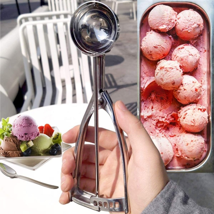 1pc Gold Ice Cream Scoop, Stainless Steel Ice Ball Spoon For