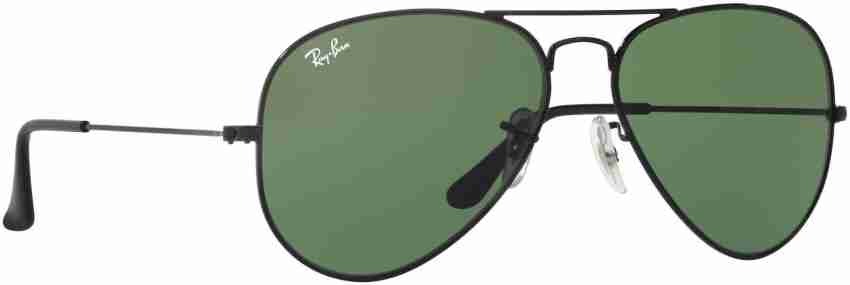 RAY-BAN RB3025 Black - Unisex Sunglasses, Green Lens