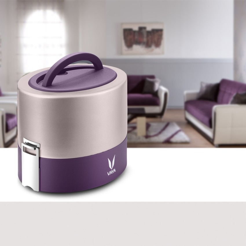 Buy VAYA TYFFYN Purple Oval Shape Polished Stainless Steel Lunch